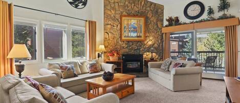 Fernseher, Kamin, DVD-Player, Arbeitsbereiche