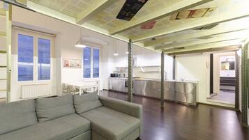 Apartment | Living area | 25-inch Smart TV with cable channels, TV