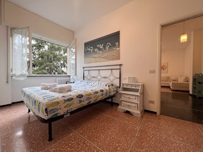 1 bedroom, desk, laptop workspace, blackout curtains
