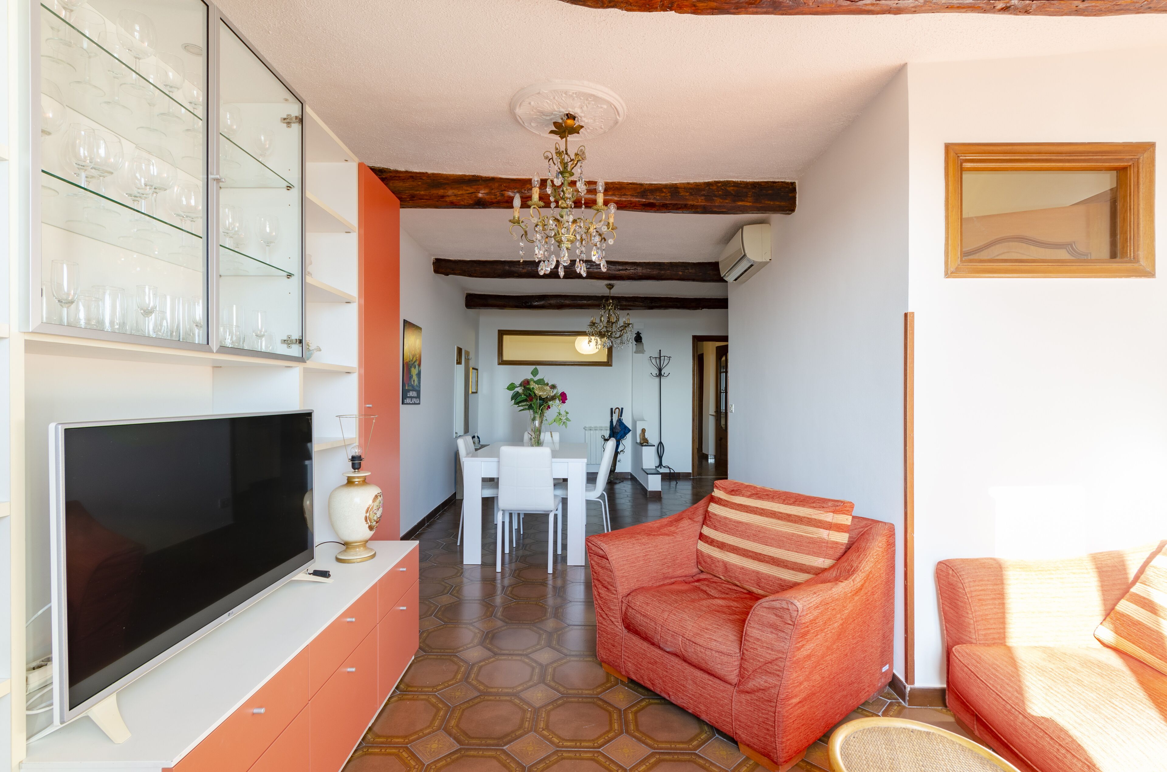 Apartment | Living area | 32-inch flat-screen TV with cable channels, TV