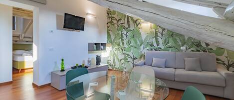 Apartment | Living area | 32-inch flat-screen TV with cable channels, TV