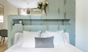 Deluxe-Apartment | 1 Schlafzimmer, laptopgeeigneter Arbeitsplatz, Verdunkelungsvorhänge