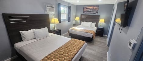 Standard Room, 2 Queen Beds, Non Smoking | Premium bedding, blackout drapes, iron/ironing board