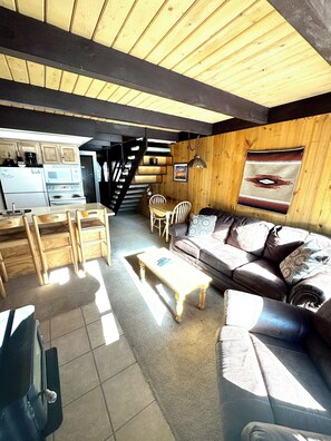 #1 - 2 Bedroom Studio | Living area | Flat-screen TV, fireplace