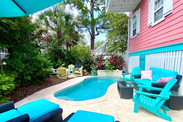 The private pool is available from 9 AM-1 PM daily during your stay.