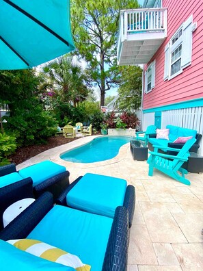 Piscine extérieure, piscine chauffée