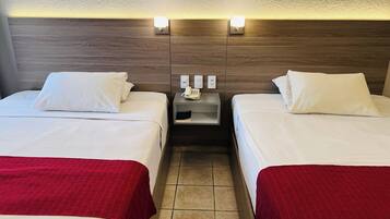 Desk, laptop workspace, free WiFi, bed sheets