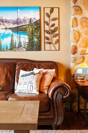 Smart TV, caminetto, libri