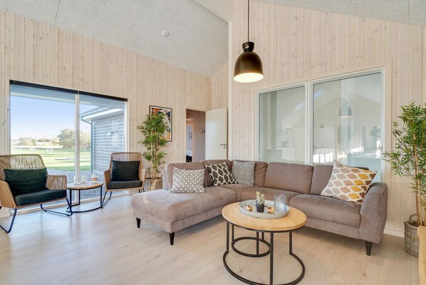 Téléviseur, foyer, table de baby-foot, table de ping-pong