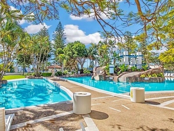 Outdoor pool, a heated pool