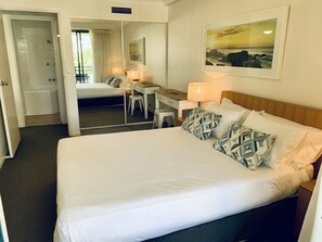 2 bedrooms, desk, iron/ironing board, travel cot