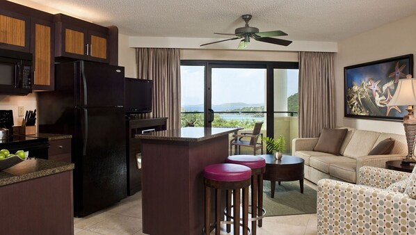 Flat-screen TV, DVD player