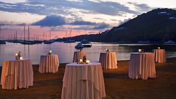 Outdoor banquet area