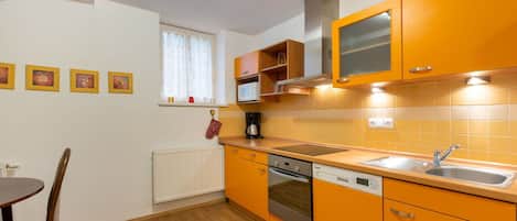 Een magnetron, een oven, een vaatwasser