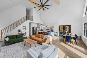 Smart TV, fireplace, table football, ping pong