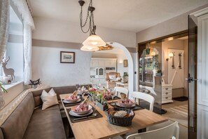 Dining - Holiday Apartment "Haus Sonnenhang Wohnung 1" with Mountain View, Balconies & Wi-Fi (Stiefenhofen)