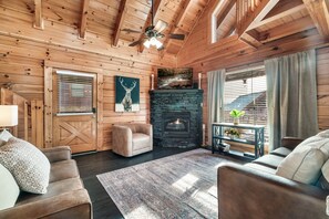 Smart TV, fireplace, video games