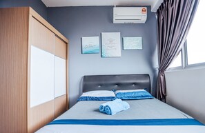 3 habitaciones y ropa de cama hipoalergénica 