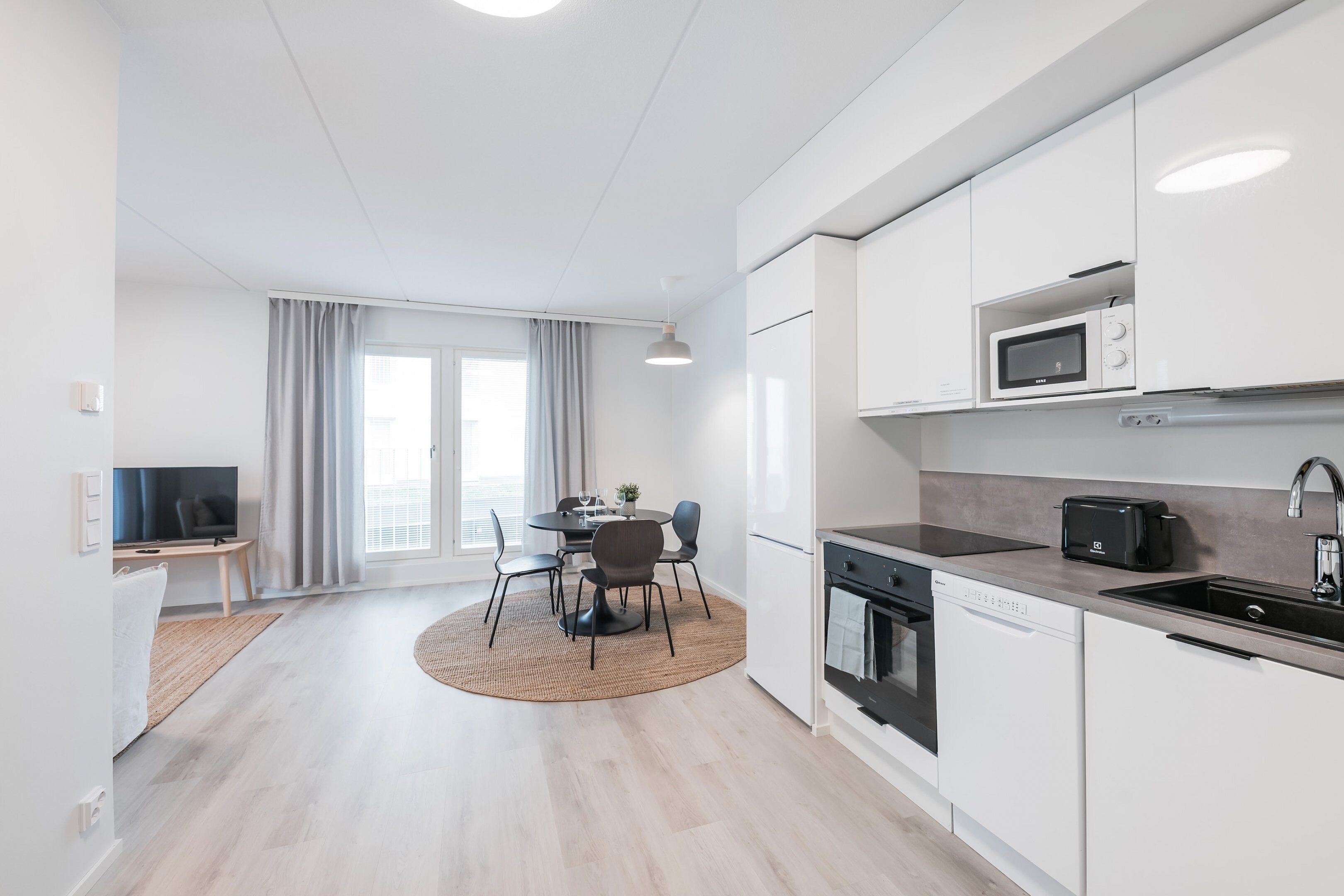 Classic Apartment | Private kitchen | Fridge, microwave, stovetop, dishwasher