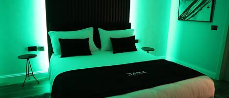 Premium bedding, minibar, desk, laptop workspace