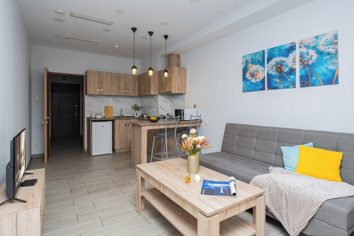 Economy Apartment, 1 Double Bed with Sofa bed | Premium bedding, iron/ironing board, WiFi (free), bed sheets