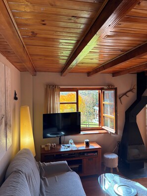 Fireplace - Beautiful triplex with garden and Wifi - Puig Falcó 1 (Pla de l'Ermita)