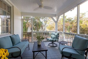 Terrace/patio - Luminous Historic Home: Walk to Downtown Graham! (Graham)