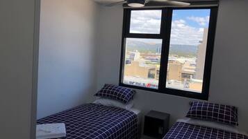 2 bedrooms, iron/ironing board, travel crib, WiFi