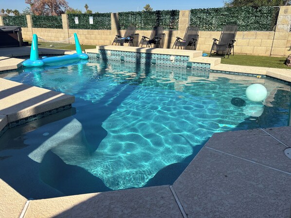 Outdoor pool, a heated pool