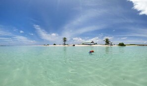 Pantai persendirian, pasir putih, pengangkutan ulang-alik pantai 