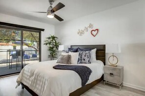 3 bedrooms, desk, iron/ironing board, travel cot