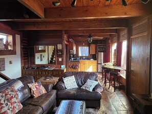 Smart TV, fireplace, table tennis, books