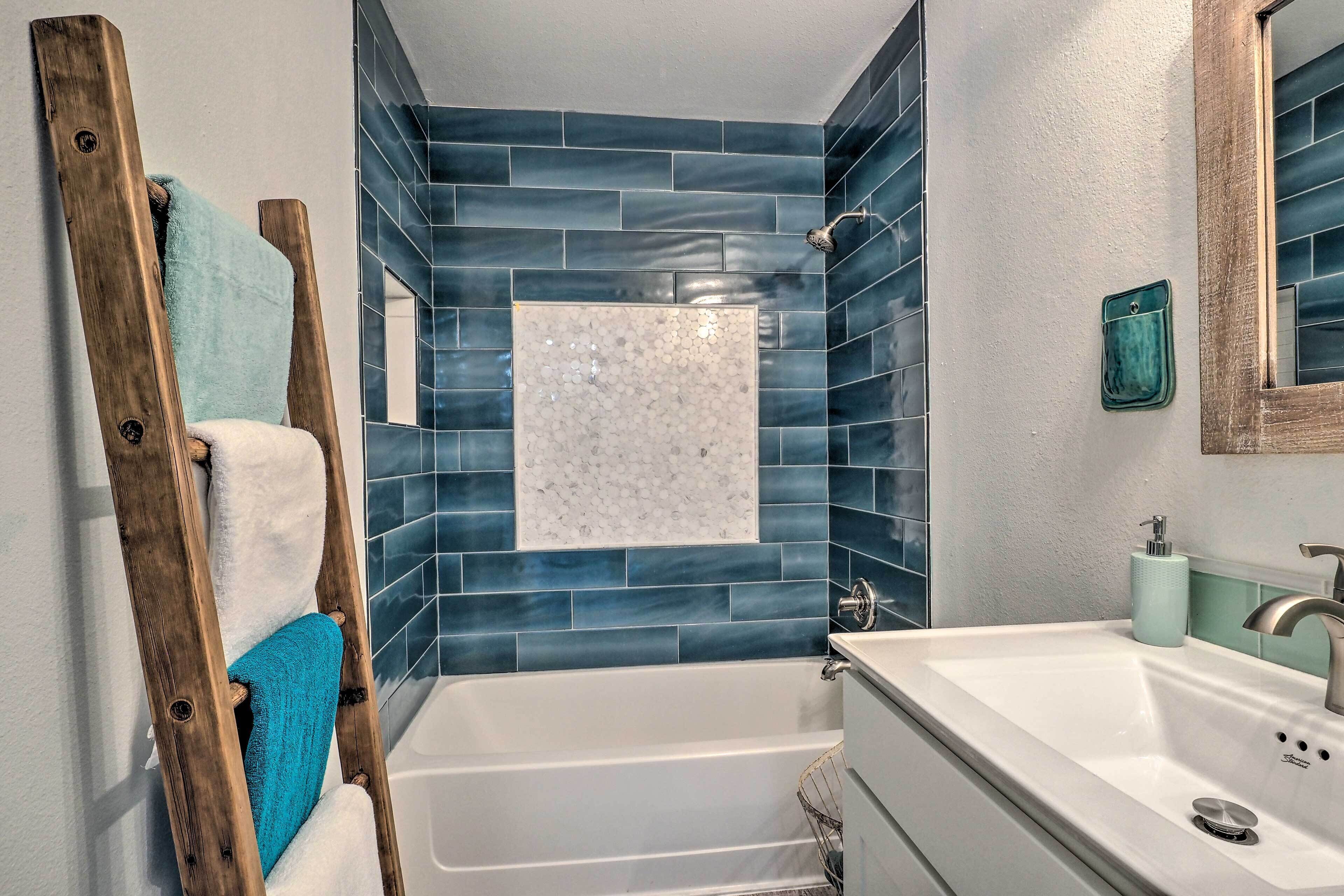 Free toiletries, hair dryer, towels