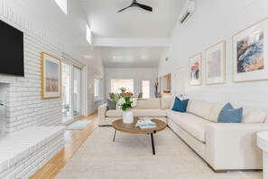 55-inch TV with digital channels, foosball, streaming services