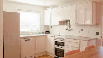 Microwave, oven, dishwasher, high chair