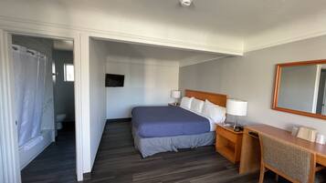 Desk, free WiFi, bed sheets