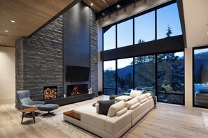 TV, fireplace, offices