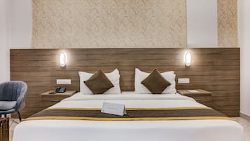Deluxe kamer | Lakens van Egyptisch katoen, luxe beddengoed, donzen dekbedden