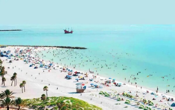 Sun loungers, beach towels