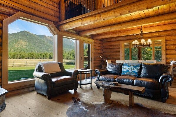 Älytelevisio, takka, DVD-soitin, kirjoja