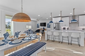 Fridge, microwave, oven, stovetop - Seashore West- Brand new luxury 7 bedroom with private heated pool and spa (Bradenton Beach)