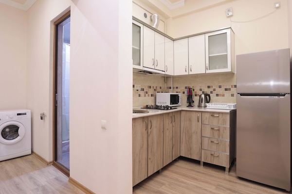 Refrigerador, placa de cocina, tetera/pava eléctrica, arrocera