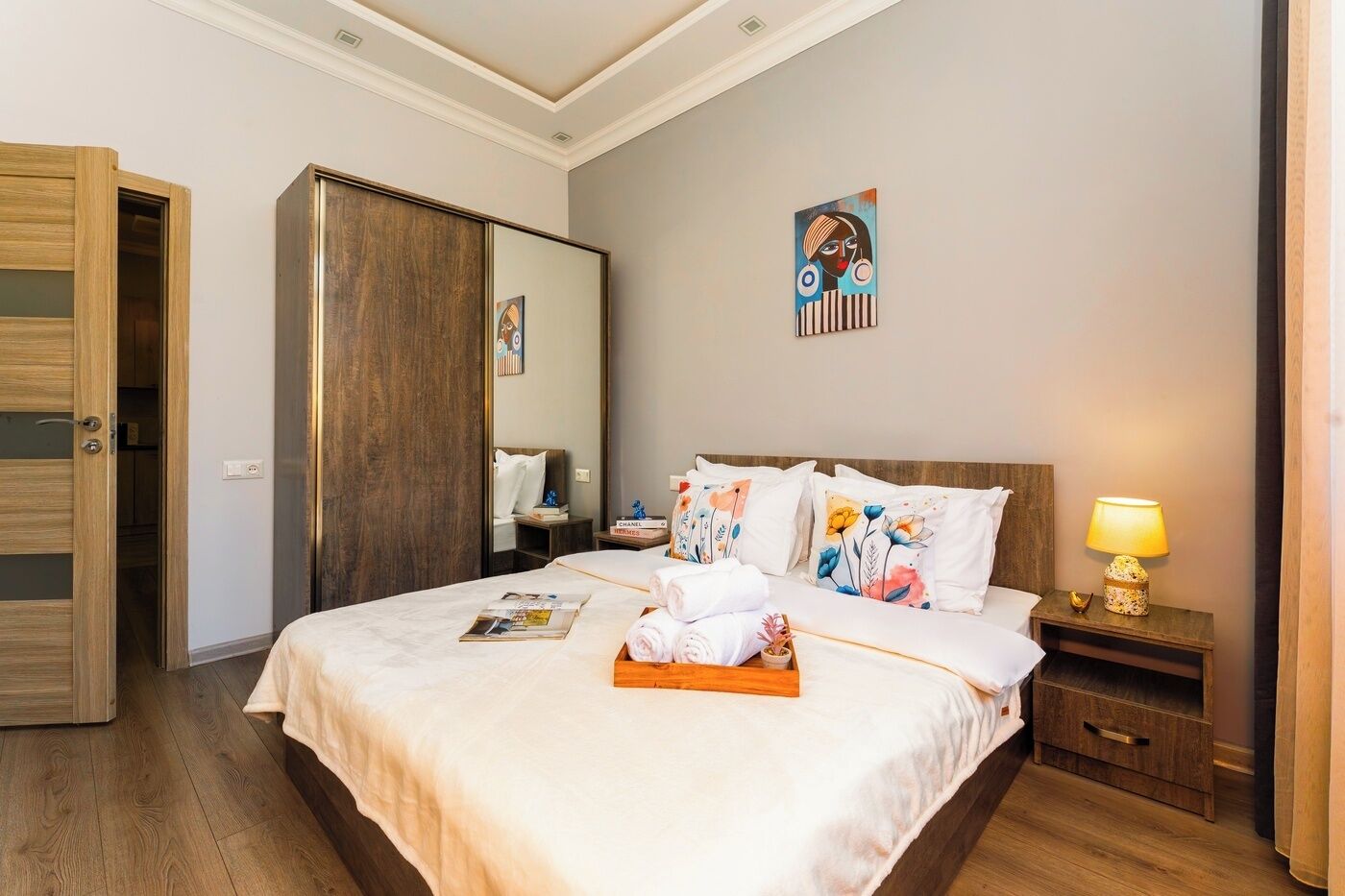 Classic Apartment | Premium bedding, blackout drapes, soundproofing, iron/ironing board