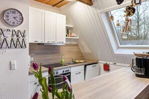 Kühlschrank, Mikrowelle, Geschirrspüler, Toaster
