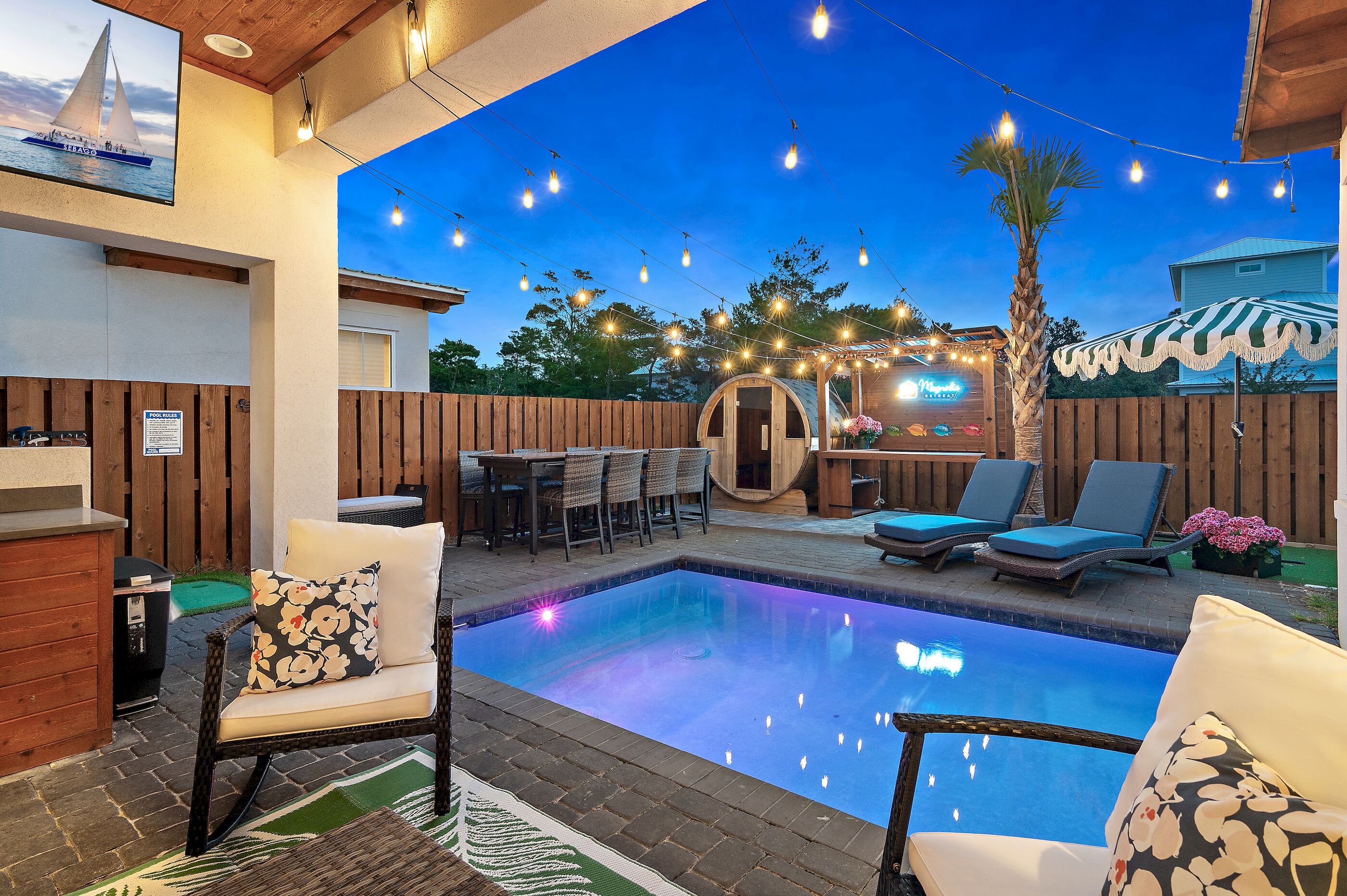 Et oppvarmet basseng