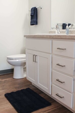 Shower, hair dryer, towels - 2 Bedroom Apartment Downtown Sun Prairie! (Sun Prairie)
