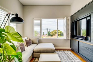 TV, fireplace, offices