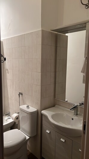 Suihku, ilmaiset hygieniatuotteet, hiustenkuivaaja, bidee