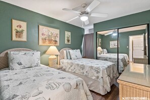 2 bedrooms, desk, iron/ironing board, travel cot