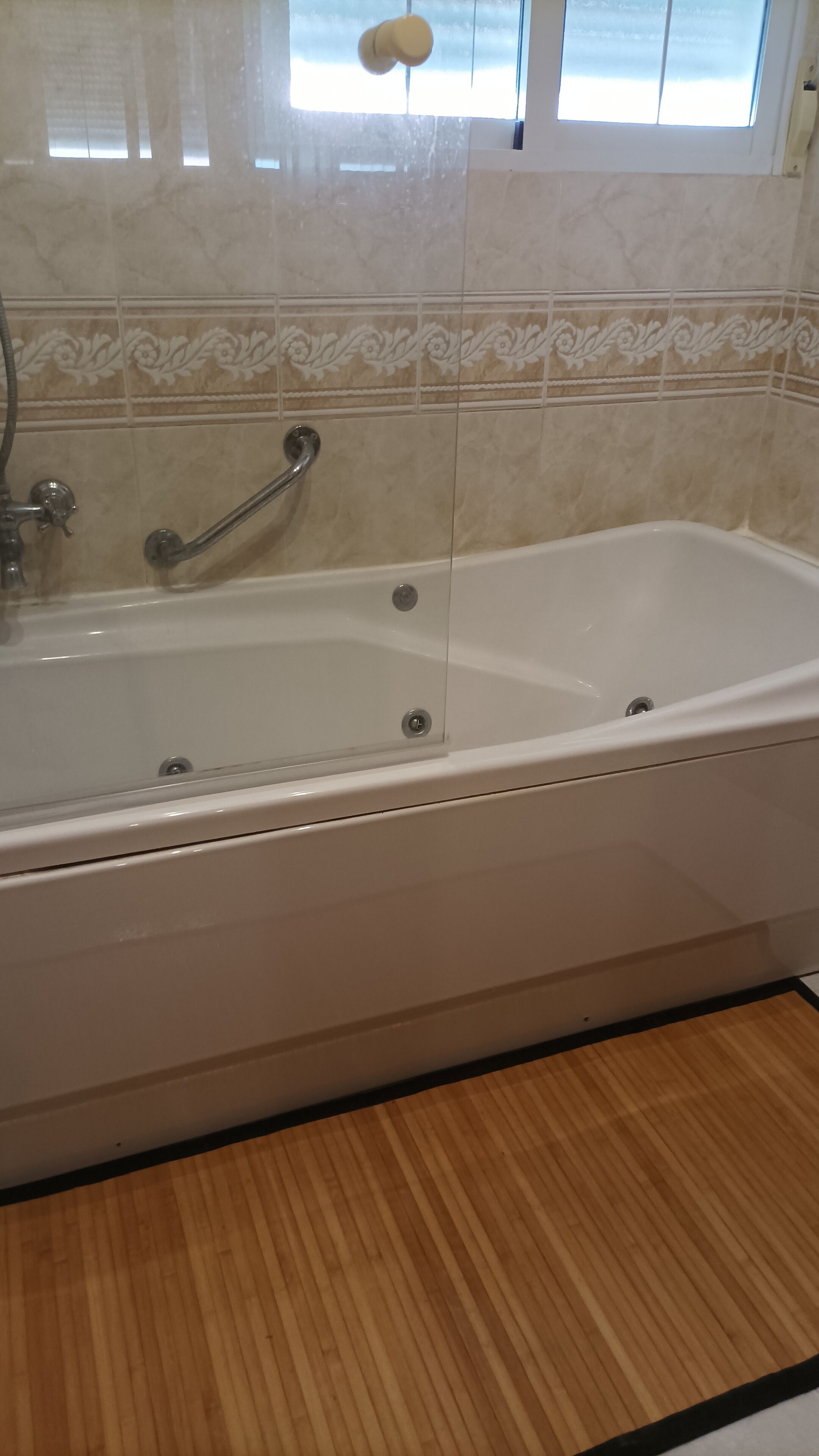 Combined shower/bathtub, hair dryer, bidet